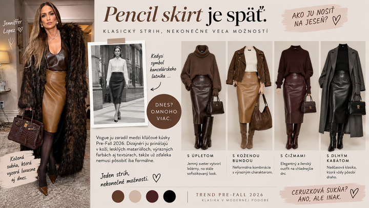 Ako kombinovat pencil skirt